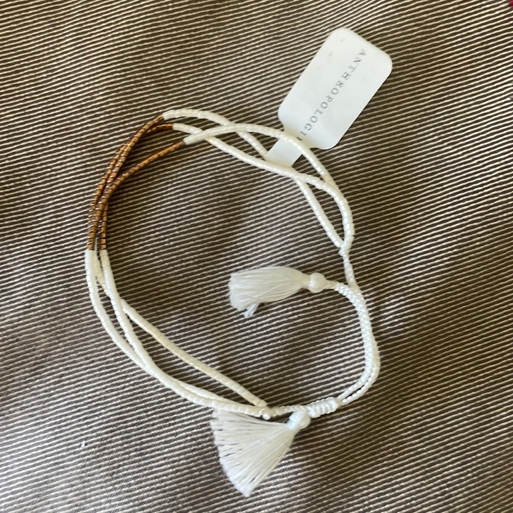 NWT Anthropologie beaded bracelet 3 strands mini beads